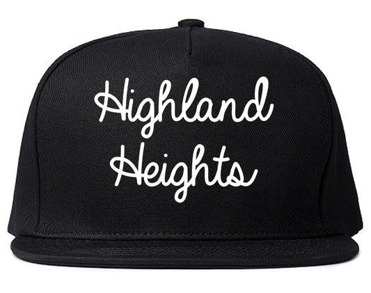 Highland Heights Ohio OH Script Mens Snapback Hat Black