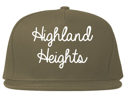 Highland Heights Ohio OH Script Mens Snapback Hat Grey