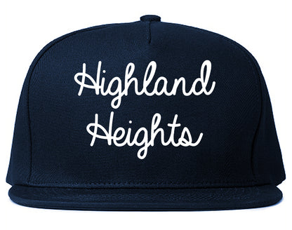 Highland Heights Ohio OH Script Mens Snapback Hat Navy Blue