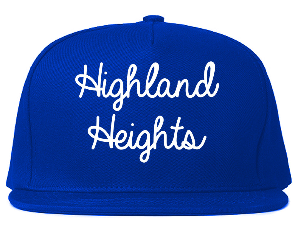 Highland Heights Ohio OH Script Mens Snapback Hat Royal Blue
