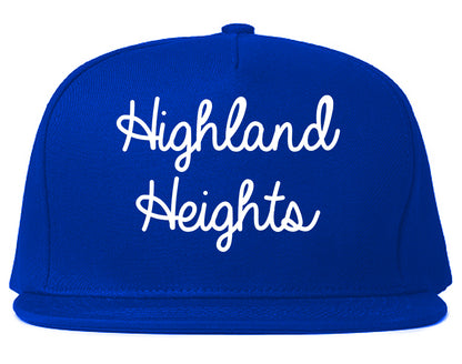 Highland Heights Ohio OH Script Mens Snapback Hat Royal Blue