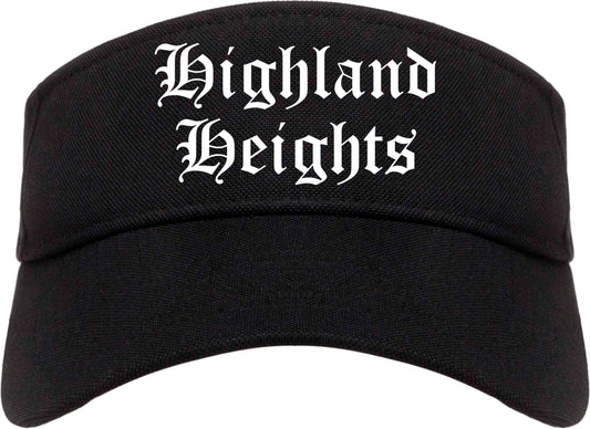 Highland Heights Ohio OH Old English Mens Visor Cap Hat Black