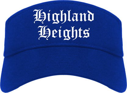 Highland Heights Ohio OH Old English Mens Visor Cap Hat Royal Blue