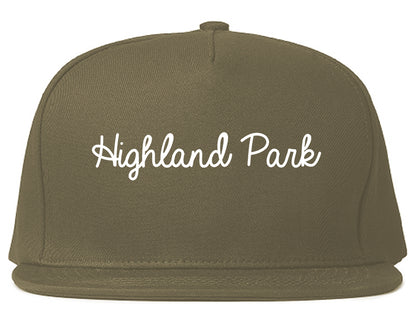Highland Park Illinois IL Script Mens Snapback Hat Grey