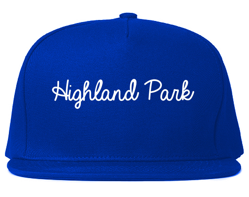 Highland Park Illinois IL Script Mens Snapback Hat Royal Blue
