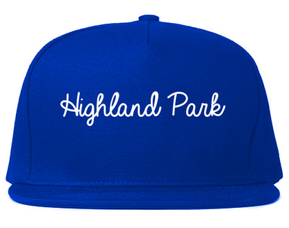 Highland Park Illinois IL Script Mens Snapback Hat Royal Blue
