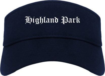 Highland Park Illinois IL Old English Mens Visor Cap Hat Navy Blue