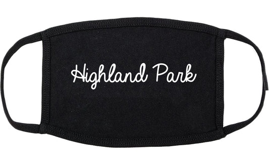 Highland Park New Jersey NJ Script Cotton Face Mask Black