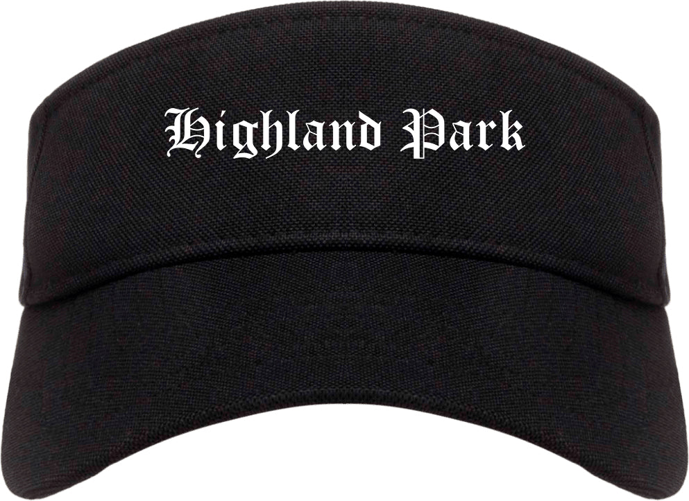 Highland Park New Jersey NJ Old English Mens Visor Cap Hat Black