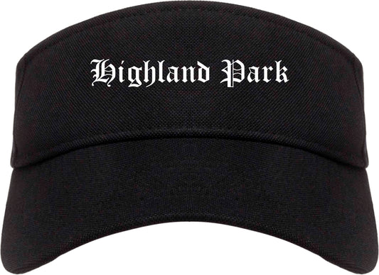Highland Park New Jersey NJ Old English Mens Visor Cap Hat Black