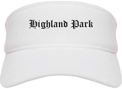 Highland Park Texas TX Old English Mens Visor Cap Hat White