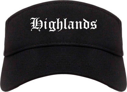 Highlands New Jersey NJ Old English Mens Visor Cap Hat Black