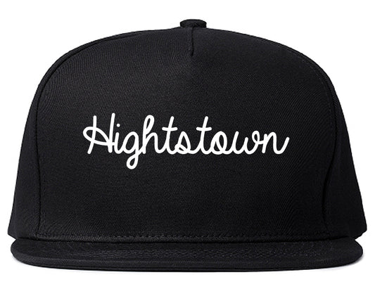 Hightstown New Jersey NJ Script Mens Snapback Hat Black