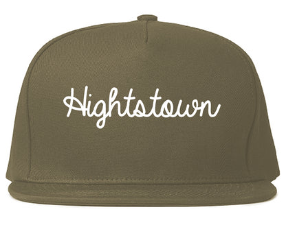 Hightstown New Jersey NJ Script Mens Snapback Hat Grey