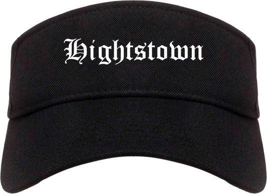 Hightstown New Jersey NJ Old English Mens Visor Cap Hat Black