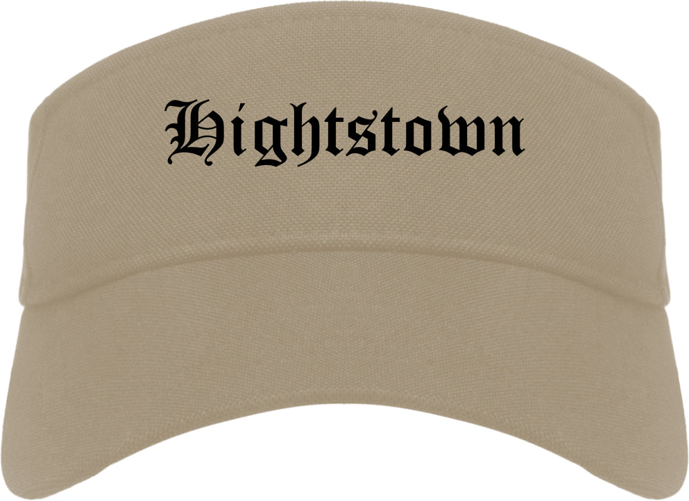 Hightstown New Jersey NJ Old English Mens Visor Cap Hat Khaki