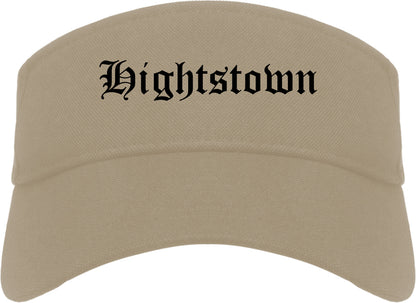Hightstown New Jersey NJ Old English Mens Visor Cap Hat Khaki
