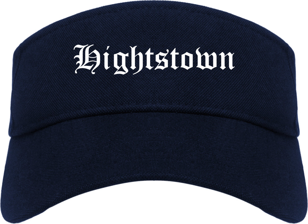 Hightstown New Jersey NJ Old English Mens Visor Cap Hat Navy Blue