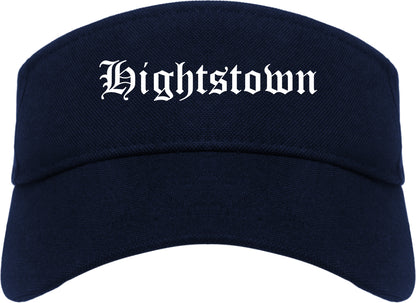 Hightstown New Jersey NJ Old English Mens Visor Cap Hat Navy Blue