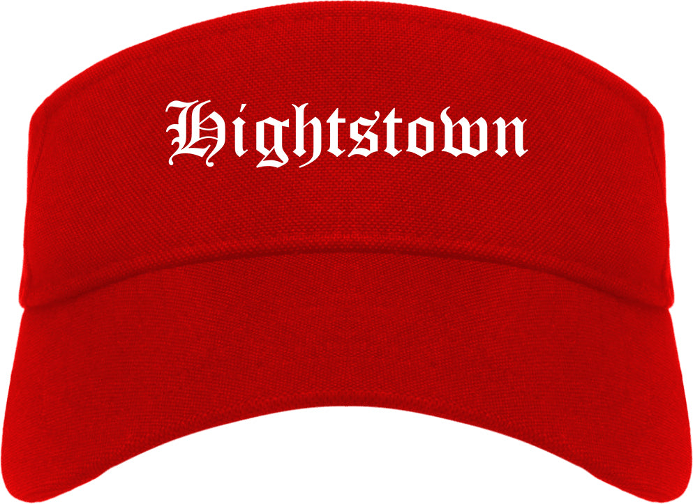 Hightstown New Jersey NJ Old English Mens Visor Cap Hat Red