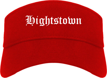 Hightstown New Jersey NJ Old English Mens Visor Cap Hat Red