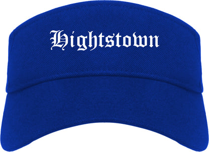 Hightstown New Jersey NJ Old English Mens Visor Cap Hat Royal Blue