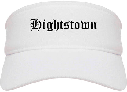 Hightstown New Jersey NJ Old English Mens Visor Cap Hat White