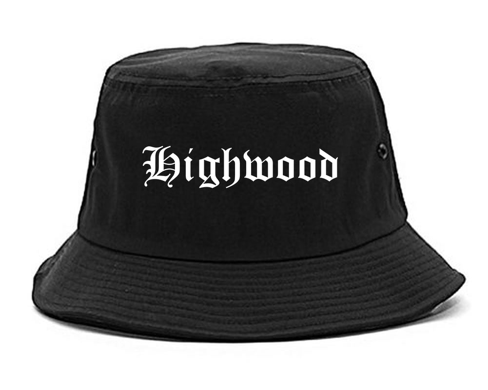 Highwood Illinois IL Old English Mens Bucket Hat Black