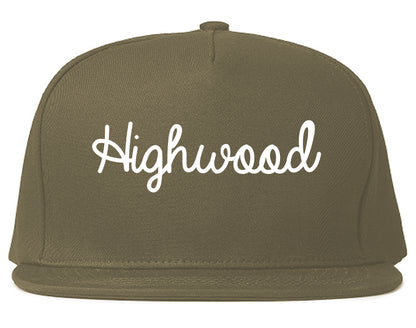 Highwood Illinois IL Script Mens Snapback Hat Grey