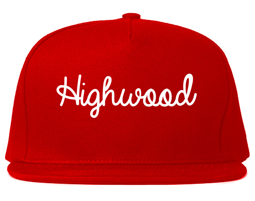 Highwood Illinois IL Script Mens Snapback Hat Red