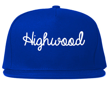Highwood Illinois IL Script Mens Snapback Hat Royal Blue