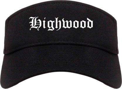 Highwood Illinois IL Old English Mens Visor Cap Hat Black