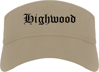 Highwood Illinois IL Old English Mens Visor Cap Hat Khaki