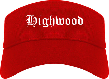 Highwood Illinois IL Old English Mens Visor Cap Hat Red