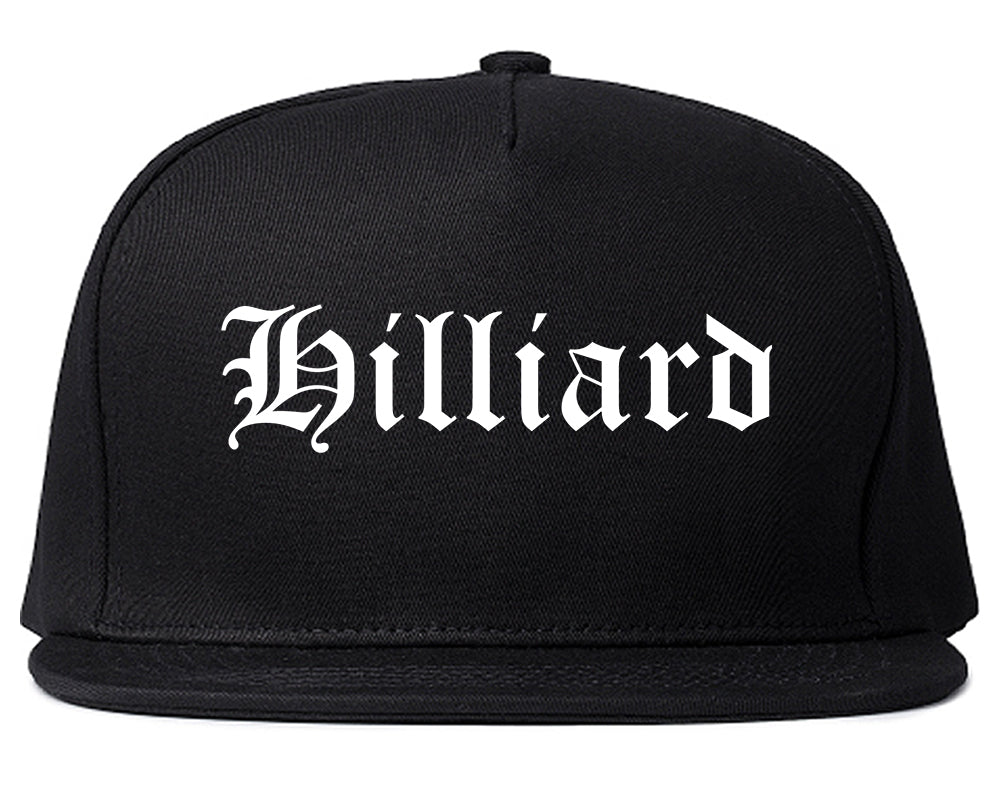 Hilliard Ohio OH Old English Mens Snapback Hat Black