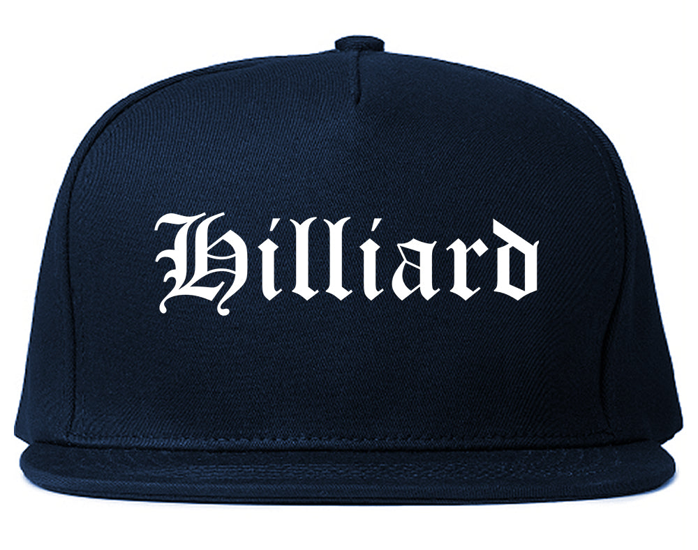 Hilliard Ohio OH Old English Mens Snapback Hat Navy Blue
