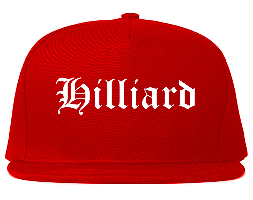 Hilliard Ohio OH Old English Mens Snapback Hat Red