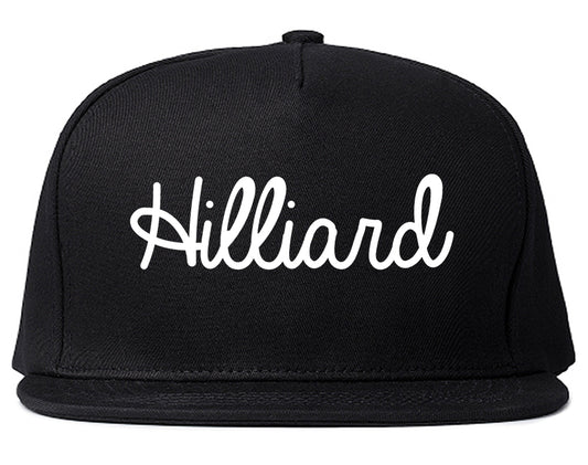 Hilliard Ohio OH Script Mens Snapback Hat Black