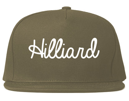Hilliard Ohio OH Script Mens Snapback Hat Grey