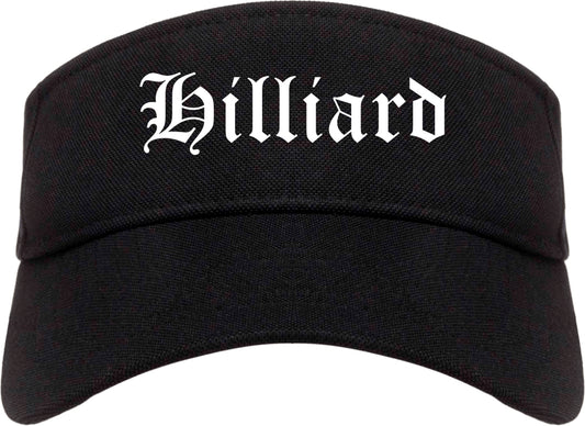 Hilliard Ohio OH Old English Mens Visor Cap Hat Black