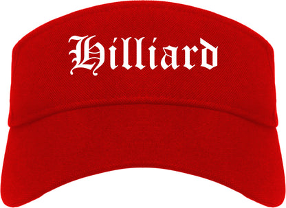 Hilliard Ohio OH Old English Mens Visor Cap Hat Red