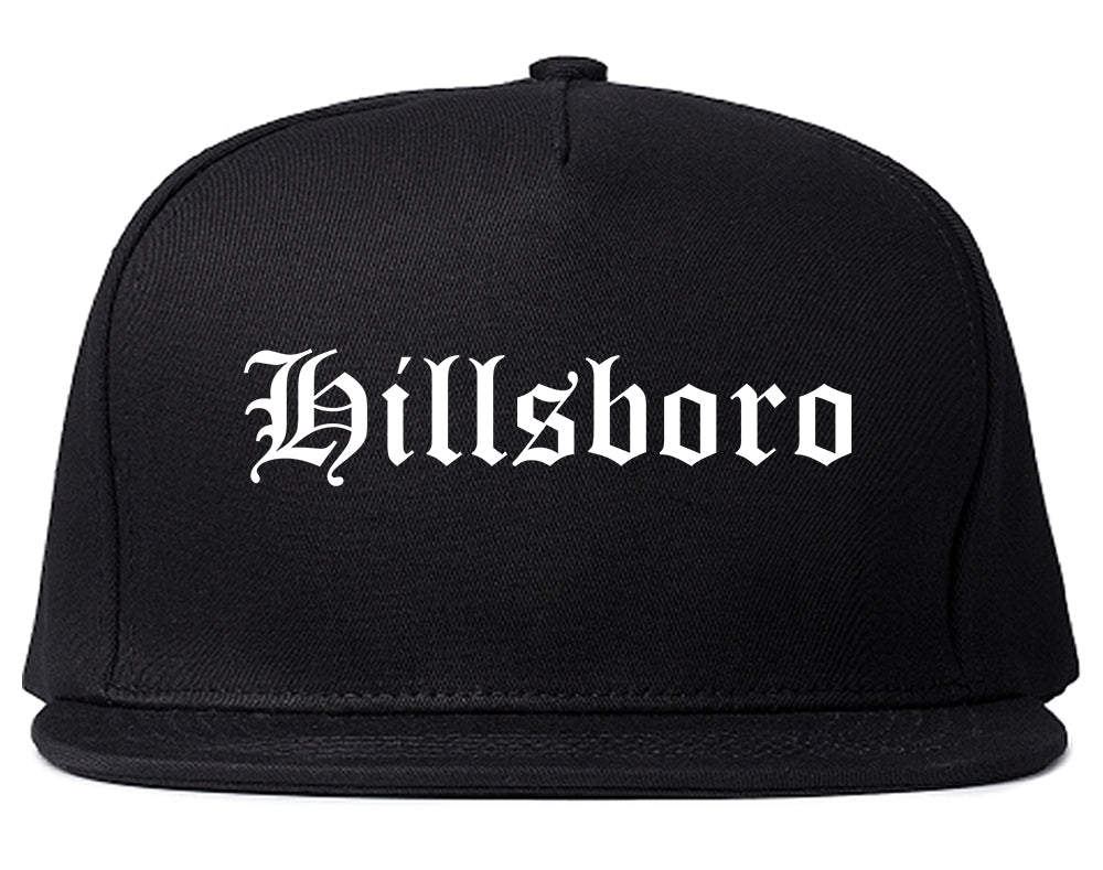 Hillsboro Illinois IL Old English Mens Snapback Hat Black