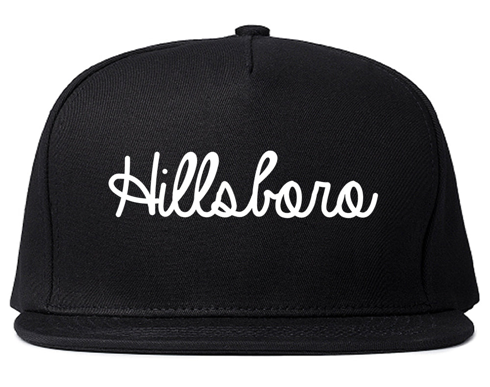 Hillsboro Illinois IL Script Mens Snapback Hat Black