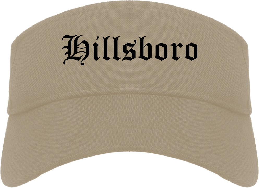 Hillsboro Ohio OH Old English Mens Visor Cap Hat Khaki