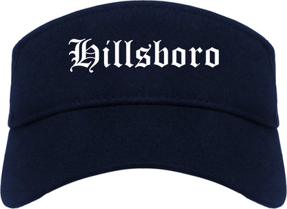 Hillsboro Ohio OH Old English Mens Visor Cap Hat Navy Blue