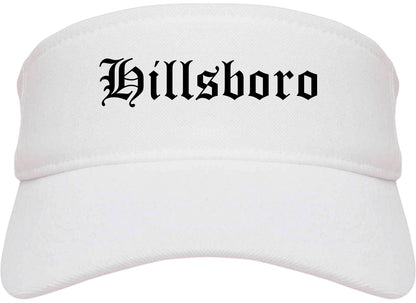 Hillsboro Ohio OH Old English Mens Visor Cap Hat White