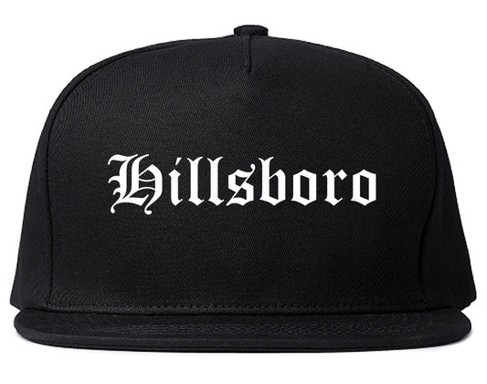 Hillsboro Oregon OR Old English Mens Snapback Hat Black