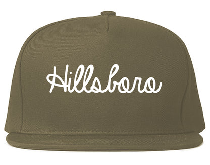 Hillsboro Oregon OR Script Mens Snapback Hat Grey