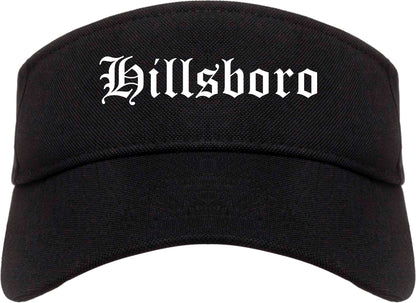 Hillsboro Oregon OR Old English Mens Visor Cap Hat Black