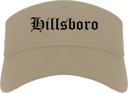 Hillsboro Oregon OR Old English Mens Visor Cap Hat Khaki